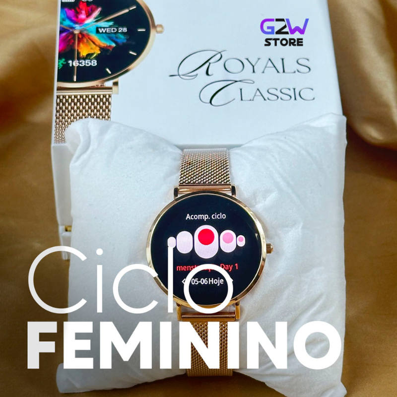 ROYALS CLASSIC WEARZONE | Smartwatch Elegante | AMOLED | VIDRO GORILLA GLASS até 3 Dias de Bateria