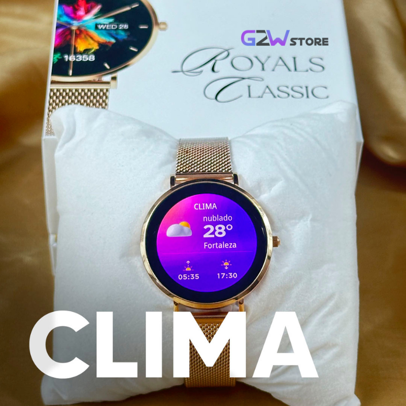 ROYALS CLASSIC WEARZONE | Smartwatch Elegante | AMOLED | VIDRO GORILLA GLASS até 3 Dias de Bateria